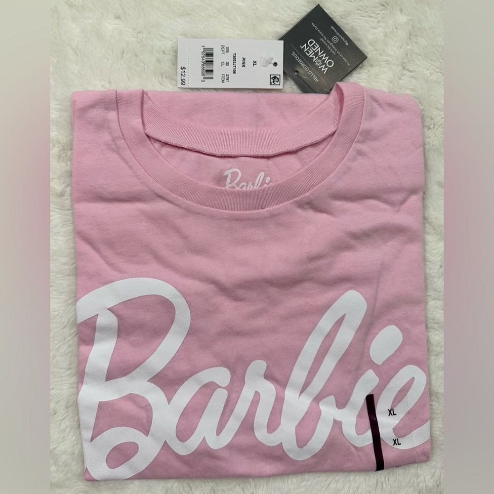 Barbie Pink Tee with White Logo